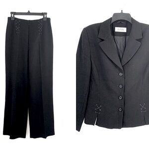 BiBA Retro Mod Lacing Detail Pants Blazer Set 8/10